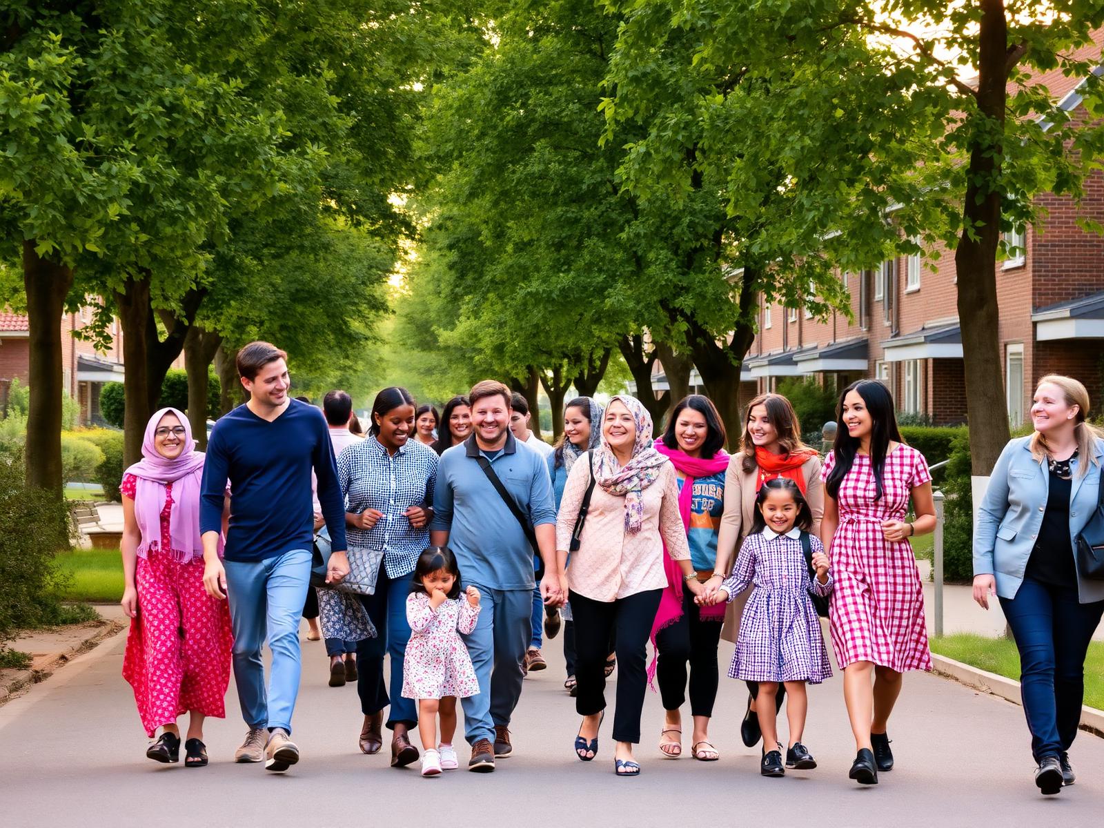 Children walking the Avondvierdaagse together