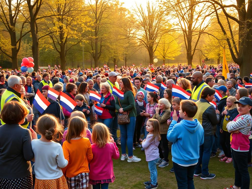 Families gathering at the Avondvierdaagse start point
